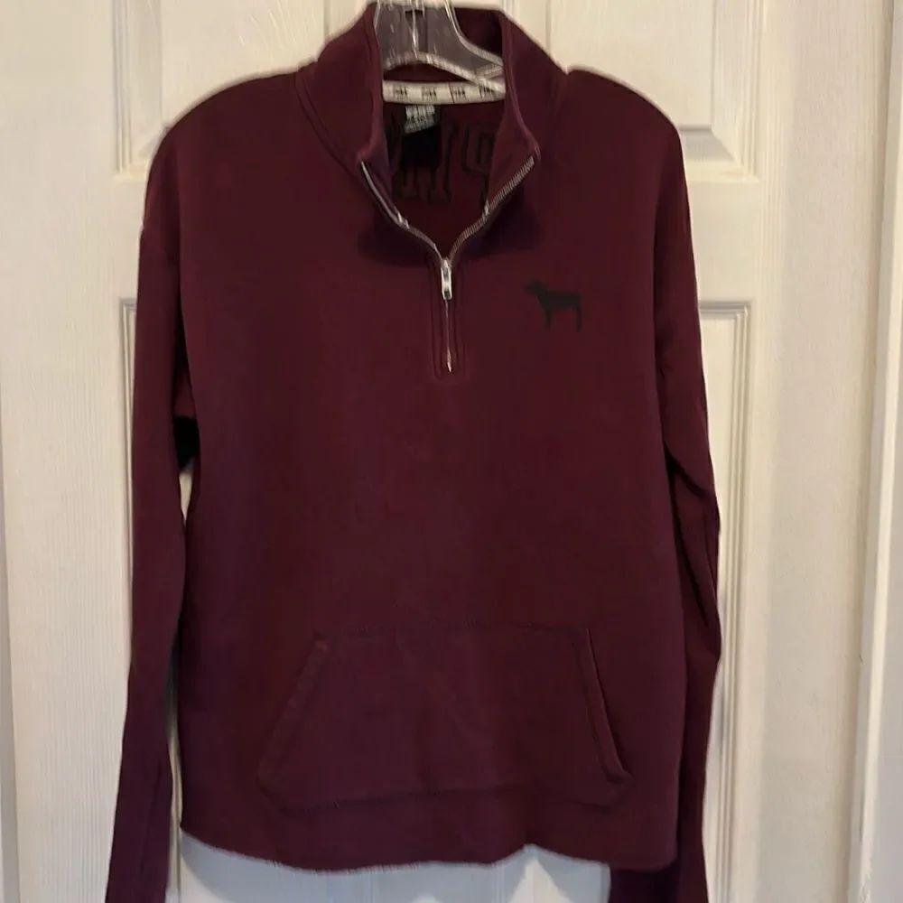 Pink brand sweatshirt. Size large. Maroon.
